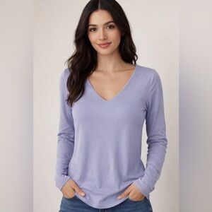 Susana Monaco Lavender Long Sleeve Top Med